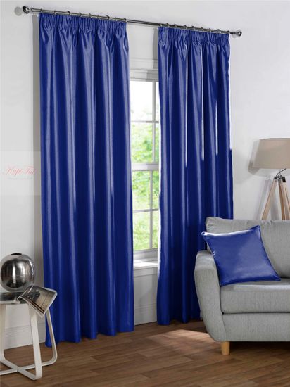 Silky (синий). Шторы из люкс-сатена однотонного.