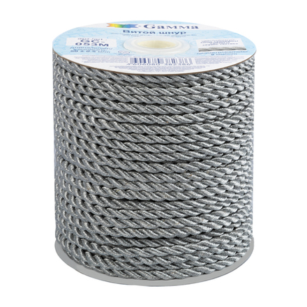 Шнур"Gamma" 5 мм GC-053M витой, серебро