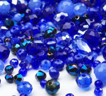 МБ-8 Хрустальные бусины, форма: МИКС, цвет: Синий, 25 гр.
