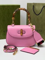 Маленькая сумка Gucci Bamboo 1947 с ручкой сверху розовый