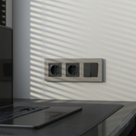 W0032917/ Рамка на 3 поста Slab (дымчатый софт) W0032917