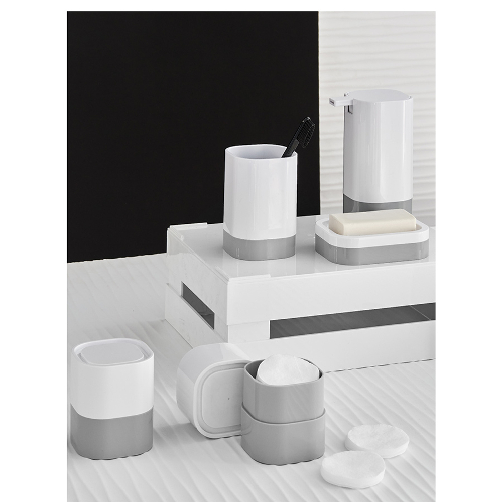 Стакан для зубных щеток tyer, 470 мл, белый/серый