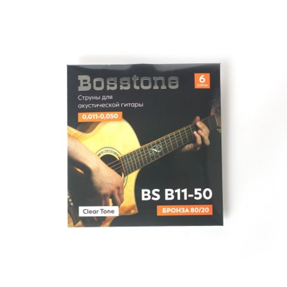 Bosstone Clear Tone BS B11-50 Струны для акустической гитары, бронза 80/20, калибр 0.011-0.050.