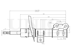 Амортизатор газовый передней подвески правый UNIO SAB-10275