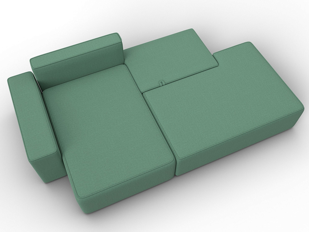 Диван угловой Лига-079 угол левый РОГОЖКА Амур 11 зеленый