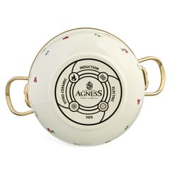 КАСТРЮЛЯ ЭМАЛИРОВАННАЯ AGNESS СО СТЕКЛЯННОЙ КРЫШКОЙ СЕРИЯ "CELEBRATION", 3.6 Л, 22*13 СМ