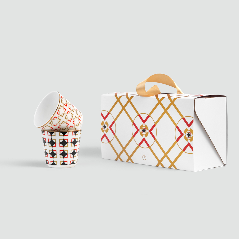 Набор из 2 кофейных стаканов Farforite «Сигнум» 200 мл в подарочной коробке