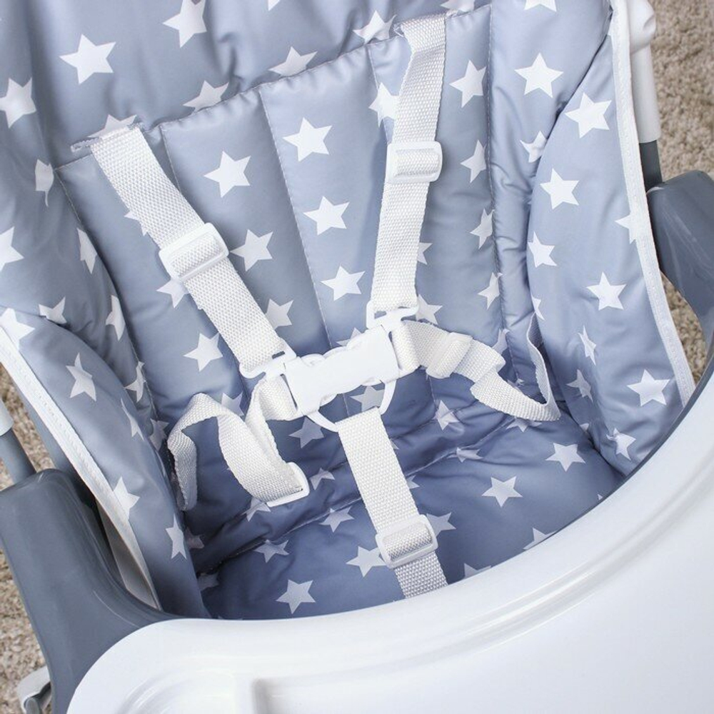 Стульчик для кормления Polini kids 252 Звезды, серый-белый 0002135-16