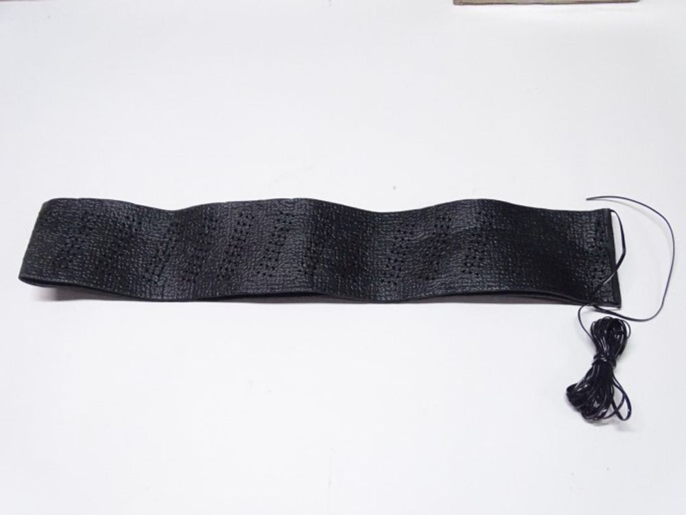 Оплетка руля XL 41-42 см экокожа черная на шнуровке (KPR)