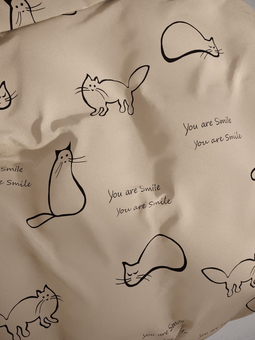 Наволочка комплект 2шт перкаль Сказка "Котики (беж)" 40x60 см на молнии