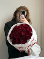 Моно букет из одноголовой пионовидной розы 15 шт