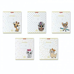 Тетрадь школьная А5 12л клетка "Веселые зверята MIX-PACK" (Erich Krause) микс цветов (комплект 3 шт)