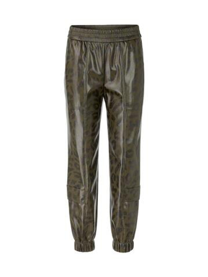 Marc Cain Брюки из эко-кожи с анималистичным принтом