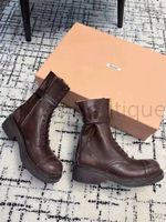Женские сапоги ботинки Miu Miu в коричневом цвете