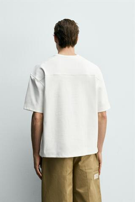 ZARA ТОЛСТОВКА RELAXED FIT ИЗ ИНТЕРЛОКА, БЕЛЫЙ