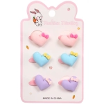 Резинки для волос детские 6шт «БАМБИ БУМ Маттэ», Сердечки, микс 6 цветов, d-2.см/12*7.5см