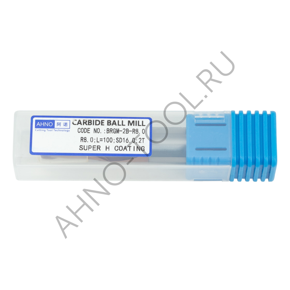 Фреза твердосплавная сферическая 16мм (L=100, l=32, хв=16) Z2 35° по стали, нерж., чугуну BRGM-2B-R8