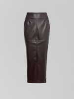 Юбка Wish collection 91122 удлиненная кожаная с разрезом сзади