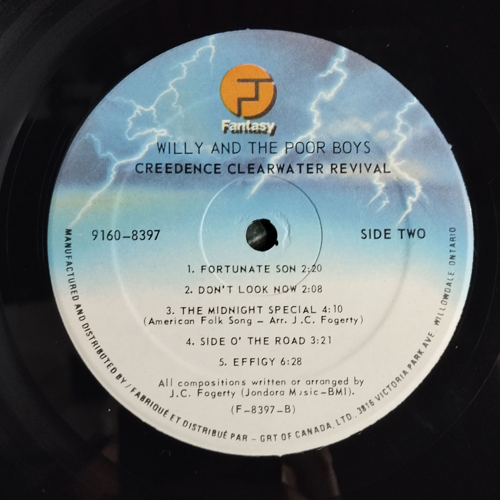 Винтажная виниловая пластинка LP Creedence Clearwater Revival Willy And The Poor Boys (Canada 1979)