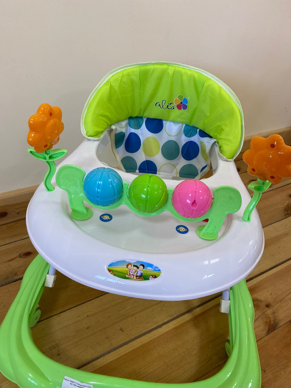 Ходунки "GAME C", 6 силиконовых колес, муз. (Alis) (зеленый)