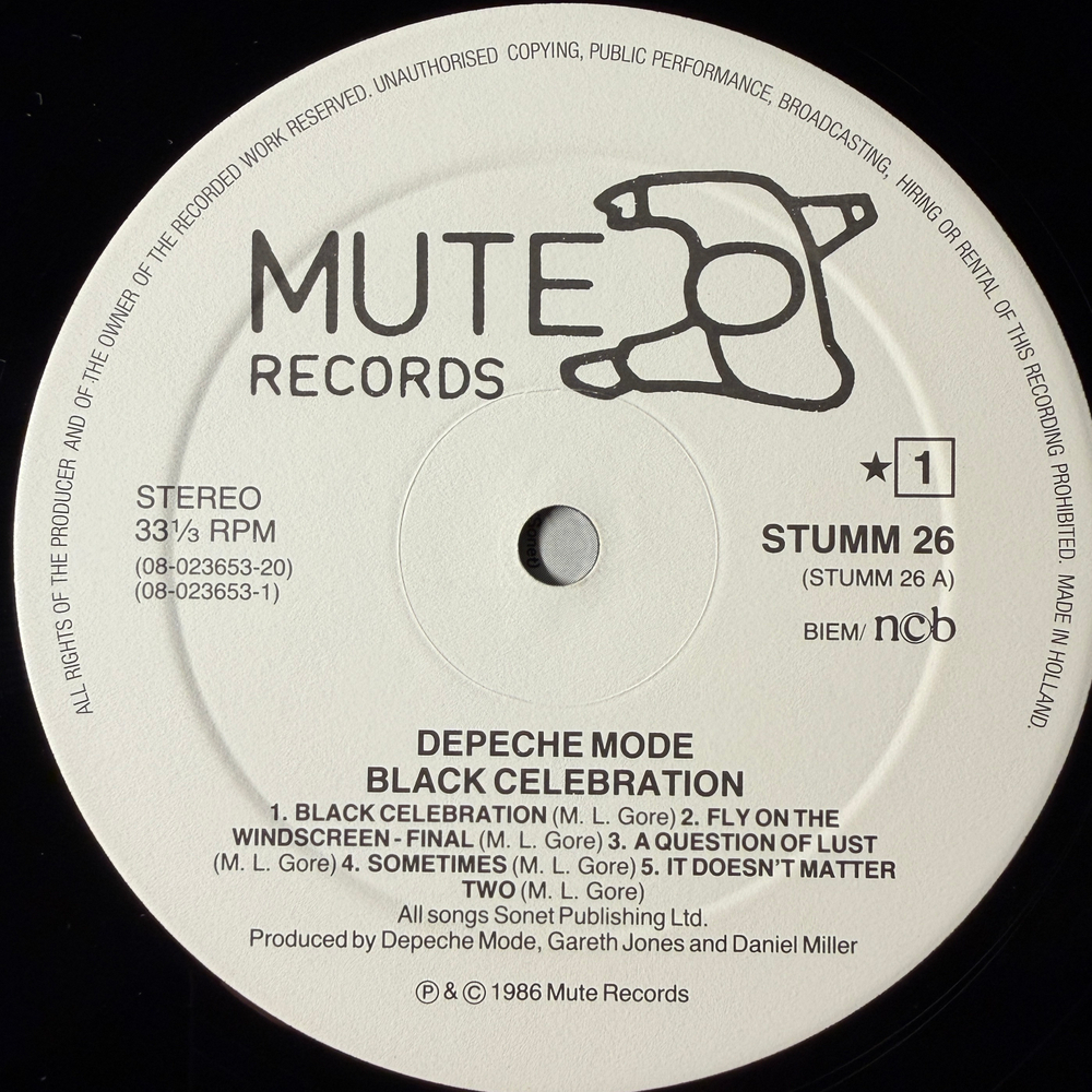 Depeche Mode - Black Celebration (Скандинавия 1986г.)