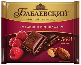 Шоколад Бабаевский с малиной и миндалём 70г