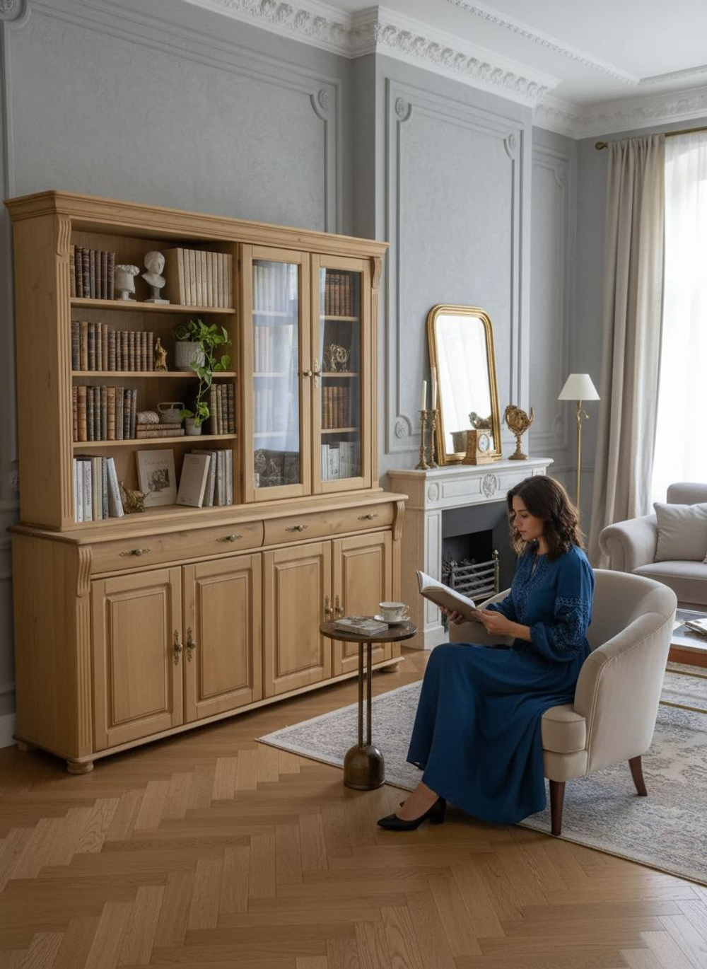 Комод, 180х42х85, Susanna, с ящиками, для одежды, под телевизор, деревянный, бейц, Dipriz