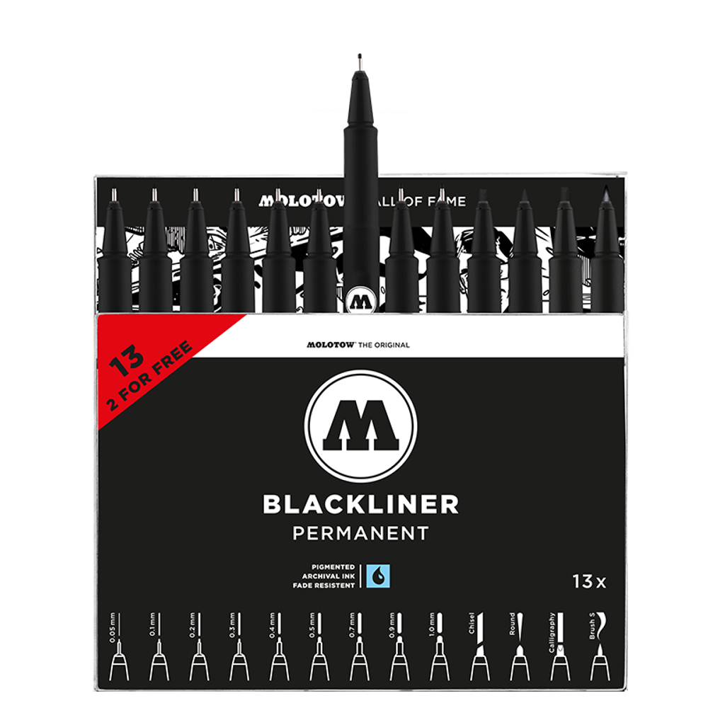 Набор MOLOTOW Blackliner Complete Set 13шт