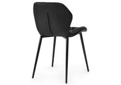 Стул на металлокаркасе Вальд экокожа черный / черный глянец