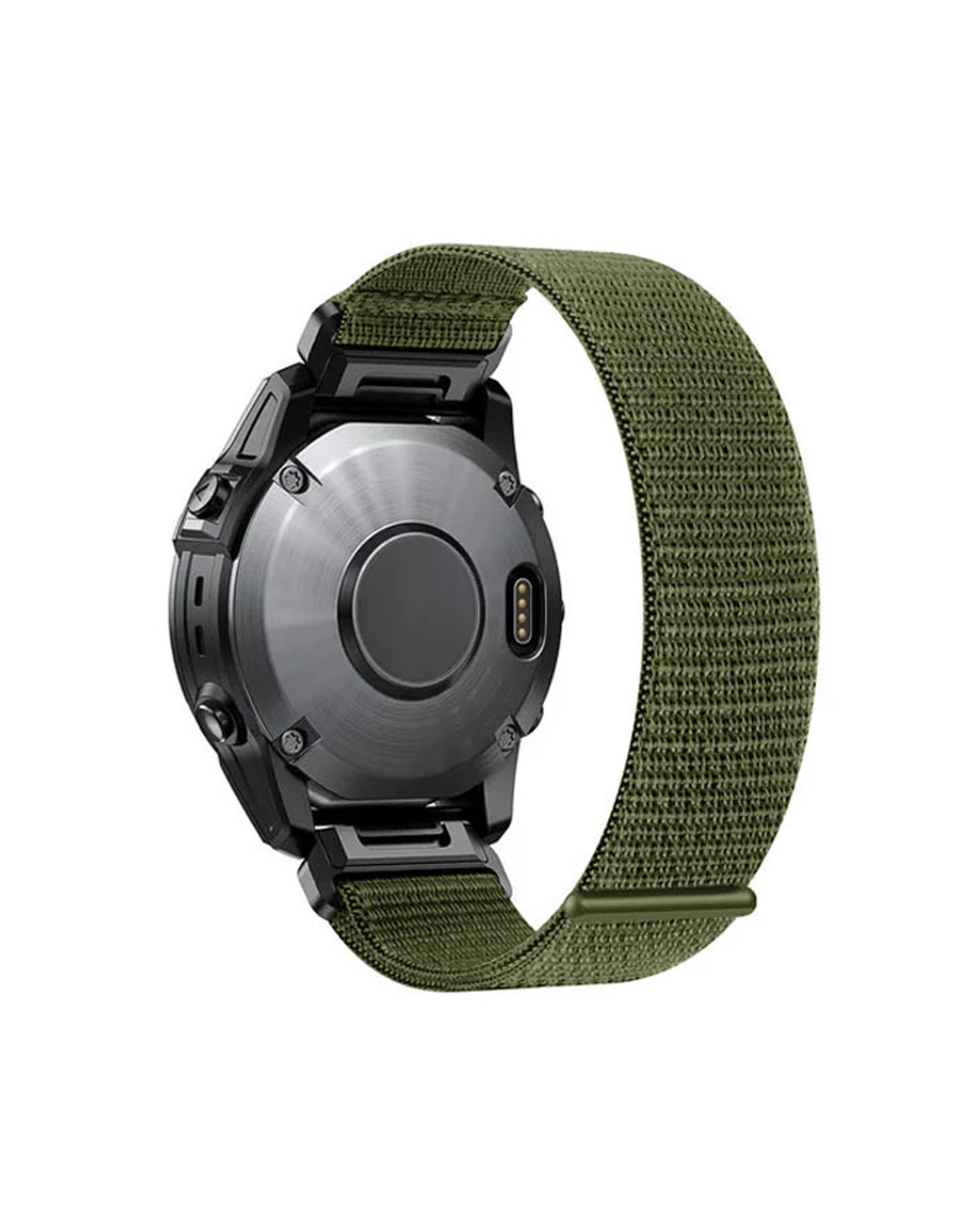 Ремешок TacFit 26 мм. для Garmin Fenix 7x / 6x / 5x / 3, Enduro 2 / Tactix 7, Tactix Delta нейлоновый быстросъемный на липучках (Зеленый Хаки)