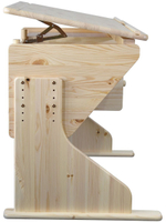 Растущая парта Рио трансформер для школьника 120х60х62 см / стол письменный деревянный с наклонной столешницей из массива сосны