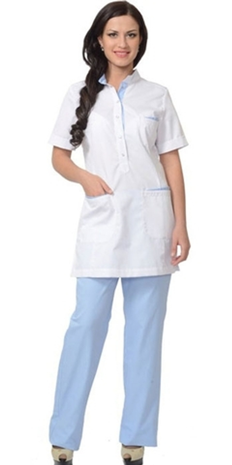 Костюм "СИРИУС-ЭВИТА" женский белый с голубым