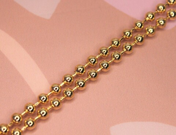 Цепь шарики 4,5 мм позолота