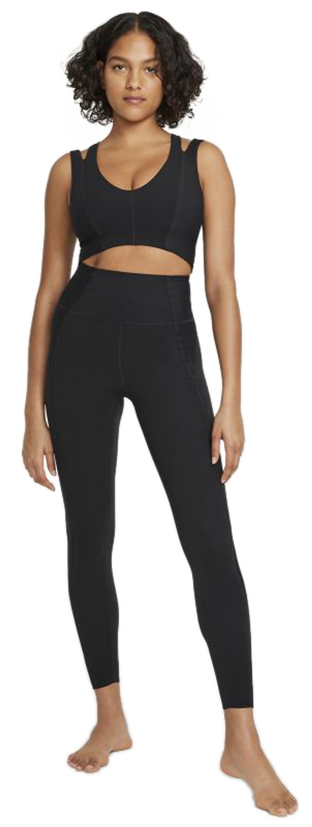 Женский топ теннисный Nike Yoga Luxe Dri Fit Women's Infinalon Jumpsuit W - black/dark smoke grey