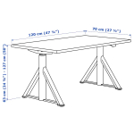 Письменный стол с регулировкой высоты - IKEA IDÅSEN/IDASEN, 120х70х63-127 см, черный/бежевый, ИДАСЕН ИКЕА