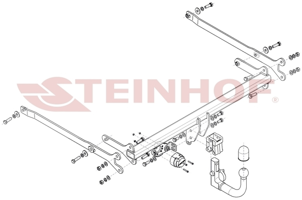 Фаркоп Steinhof M-064 для Mazda CX-30 2019-(паспорт и сертификат в комплекте)(без электрики)