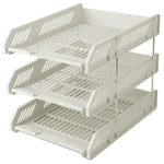 Лоток горизонтальный DELI, 3-х рядный,  пластик, серый