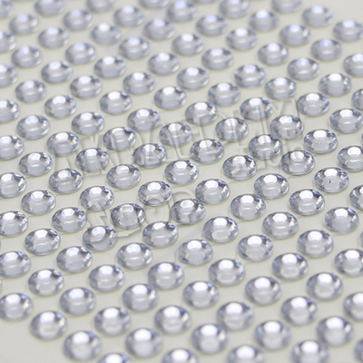 Стразы самоклеющиеся Серебряные d=6 мм 504 шт