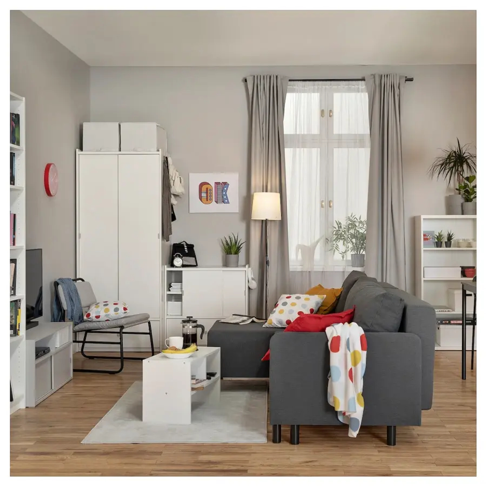 3-местный диван с кушеткой - IKEA BRUKSVARA/БРУКСВАРА ИКЕА, 203х85х80 см, черный