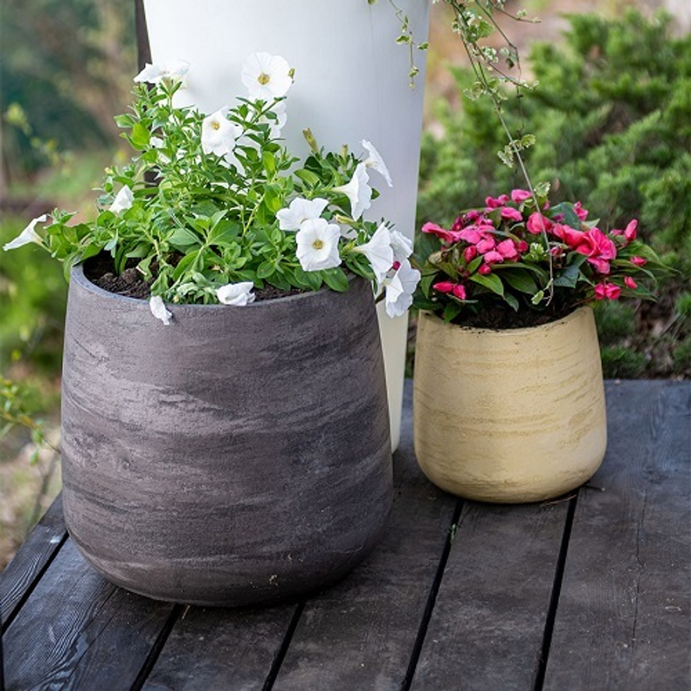 Кашпо Concretika Upon D45 H35 Concrete Grey Dark