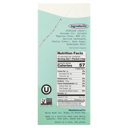 JOI, овсяные сливки, оригинальные, 10 пакетиков по 12 г (0,42 унции)