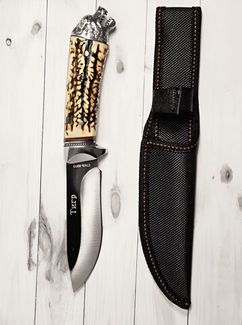 Тактический нож кованый туристический Кизлярский с ножнами Тигр