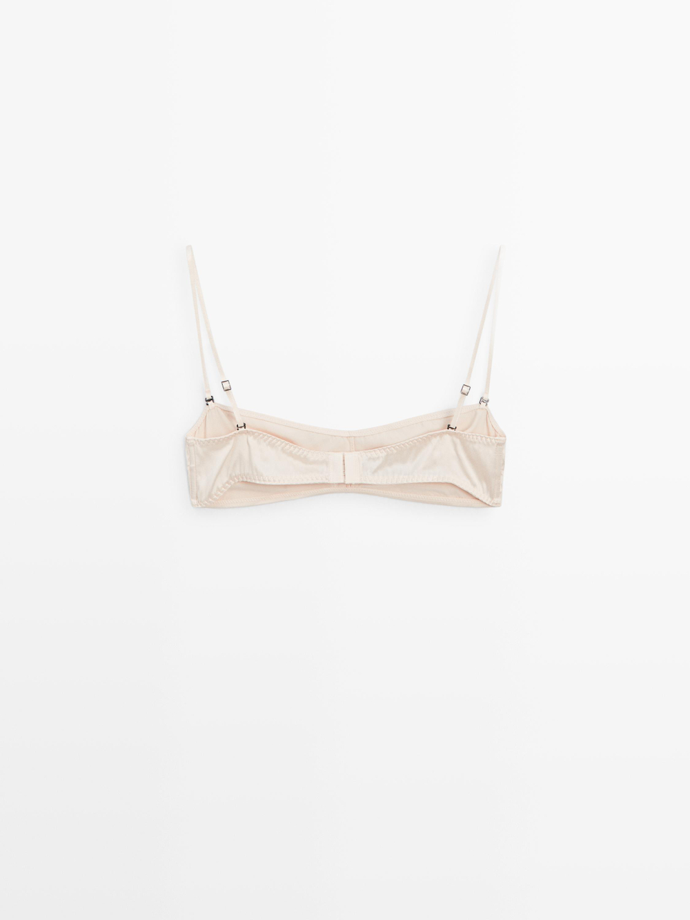 Massimo Dutti Топ-бандо из смесового шелка, натуральный/кремовый