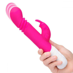 Розовый массажер для G-точки Slim Shaft thrusting G-spot Rabbit - 23 см. (Цвет: розовый)