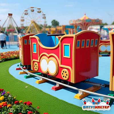 Аттракцион рельсовый для малышей «Радуга Счастья», 3 вагона, 12 мест