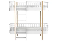 Кровать двухъярусная Classic фронтальная лестница (белый)