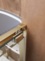 Душевая дверь Cezares LUX-B-FS-1-100-C-BORO, 100х195, профиль брашированное золото, стекло прозрачное