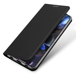 Чехол книжка из PU кожи черного цвета от Dux Ducis для Google Pixel 10 и 10 Pro, серия Skin Pro Series Case