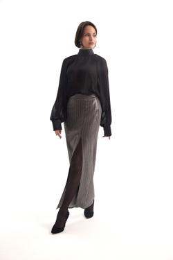 Юбка макси в полоску блестящая KISLOVA