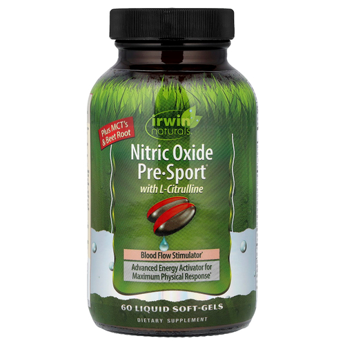Irwin Naturals, Pre-Sport® с оксидом азота и L-цитруллином, 60 желатиновых капсул